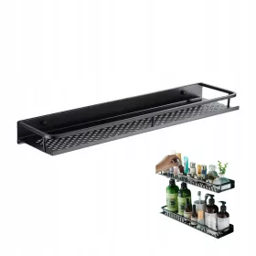   Fürdőszoba polc zuhanyhoz lógott rozsdamentes acél fekete padlás 50 cm