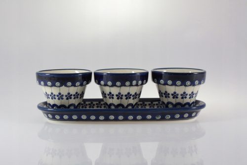 Bolesławiec virágcserép 19 cm x 8 x 7,5 cm krémkerámia