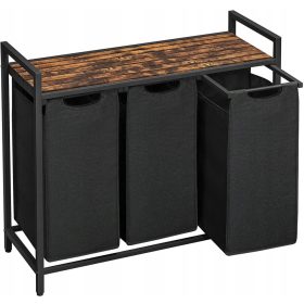   Ruhakosár - Vasagle szabadon álló szennyeskosár 114l, fekete