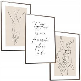   Falfestészet - 50x40 SZETT KERET FESTMÉNYEK PLAKÁTKERET KEZEK FAMILY LOVE LOVE BOHO