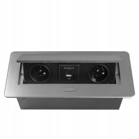 Elektromos aljzat, asztali USB, Spacetronik, szürke