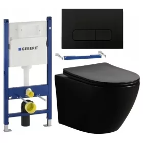  Geberit rejtett WC készlet, Arbo Slim Rim Black Matt