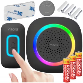  Virone vezeték nélküli csengő 300 m 92 dB + 3× Kodak AA cink-szén elem (R6) 1 db.