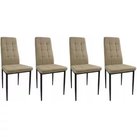   4 db dankor design márkás székek bézs anyag fekete lábakból