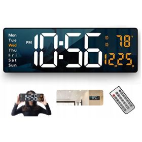 Óra - Fekete ébresztőóra 38cm