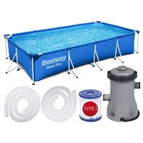 Bestway négyszögletes keretes medence 400 x 211 cm