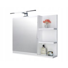   Fehér szekrény tükörrel és LED -vel, fürdőszoba szekrény