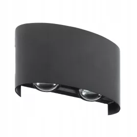    Interlook fekete kerti fali lámpa, beépített 4 W-os LED forrás
