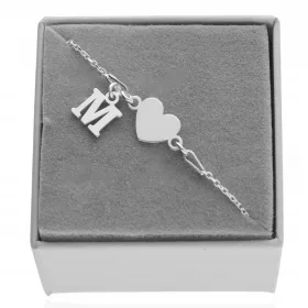    Ezüst szív karkötő szív betű betű GRAVING BOX EZÜST 925