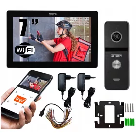   7 hüvelykes WIFI VIDEÓKAJTÓTELEFON TELEFONALKOLÁSSAL + ATLO-501B/BK KULCSKIKÖTŐ