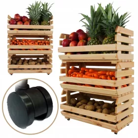   Fa moduláris zöldségek ládák zöldségekhez gyümölcsállványhoz