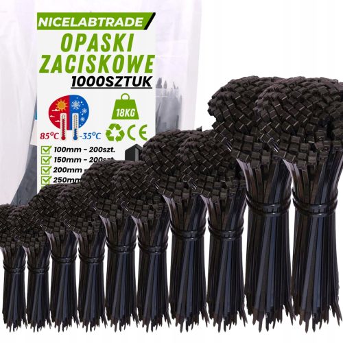 NiceLabTradeOfficial kábelkötegelő 3,6 mm x 300 mm 1000 db.