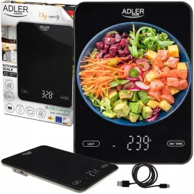    Adler AD3177B konyhai mérleg fekete 10 kg + TERMÉK GARANCIA JÁRTYA