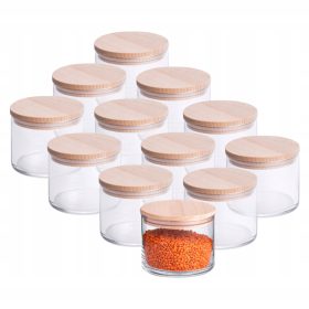   Élelmiszertartó - Üvegtartály fűszerekhez, sóhoz, kávéhoz, 400ml x 12