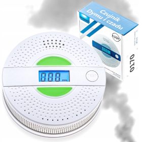   CO2- és FÜSTÉRZÉKELŐ, szén-monoxid-érzékelő, LCD vezeték nélküli, elemes