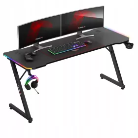   Számítógépes játék íróasztal Huzaro Hero 4,8 RGB LED 160 cm + PAD