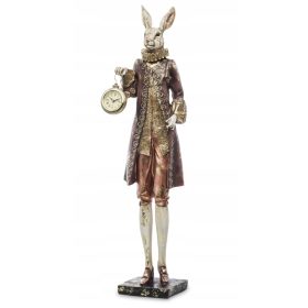   Figura, szobrocska - Nyúl figura órával o140f nyúl ajándék