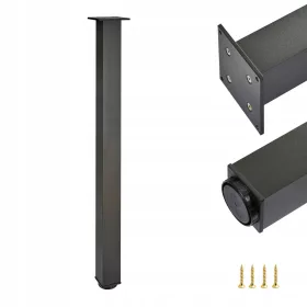   Bútor láb az asztal asztali fém tetőtérén - fekete - h 82 cm + reg