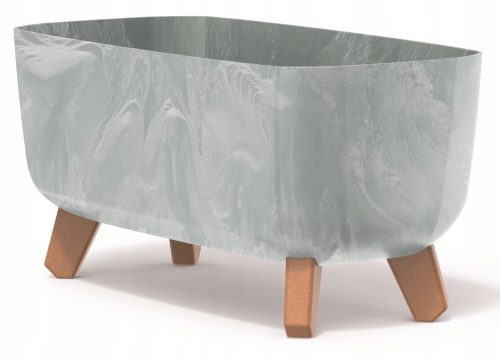  Prosperplast virágcserép 39 cm x 19,5 x 18,7 cm átmérő 39 cm műanyag szürke és ezüst árnyalatok