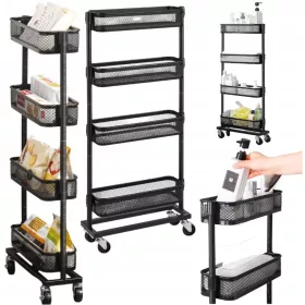   Fürdőszoba polc - FÜRDŐSZOBA KEREKES POLC, SZÉKENY SZEKRÉNYPOLC