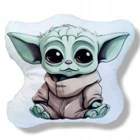    Baby Yoda bújós játék, kis Yoda kabalája, Baby Yoda párna