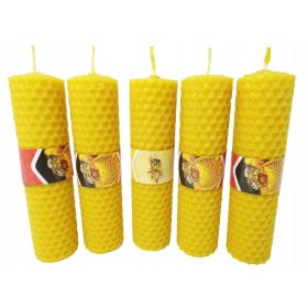   Díszgyertya természetes méhviaszból, mézből és borostyánból, 5 db.