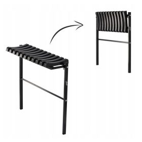   Összecsukható szemlélődő temetői pad a temetőbe, 68 cm, fekete