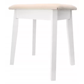   Széklet széklet öltözőhöz retro fehér bézs pouf 38x28x47cm