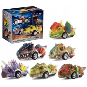    DINOSZAURUS MEGA AUTÓKÉSZLET DINOSZAURUSOK DINÓAUTÓK 6 db