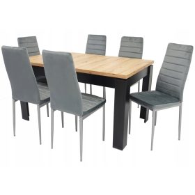   Modern összecsukható táblázat 80x120/160 kézműves tok és 6 szék