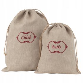   Élelmiszertartó - Szett - vászonzacskó kenyérhez és zsemléhez béléssel