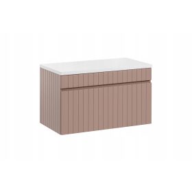    Fürdőszoba szekrény vastag felső fiókos marókkal, rózsaszín 80 cm