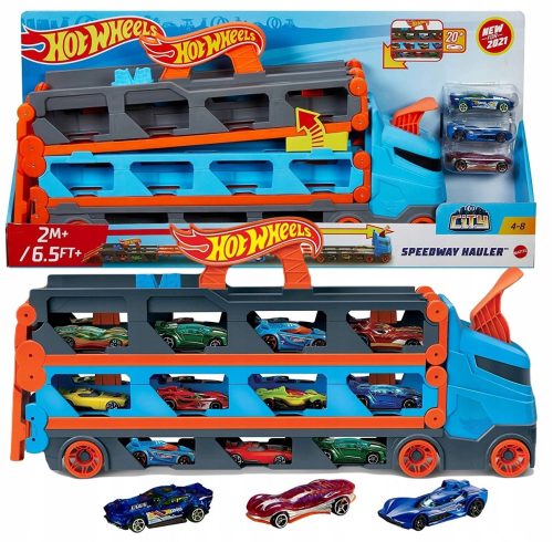  Mattel Hot Wheels City versenypálya 2 az 1-ben versenyszállító + szabadtéri játékok gyermekeddel AA