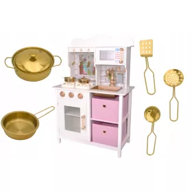    KONYHAI FA TŰZhely GYERMEKEKNEK LED FÉNYHANGOK + TARTOZÉKOK