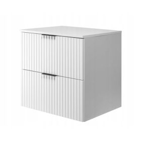    Fehér fürdőszobai szekrény mosdóhoz 60 lakkozott, barázdált előlapokkal