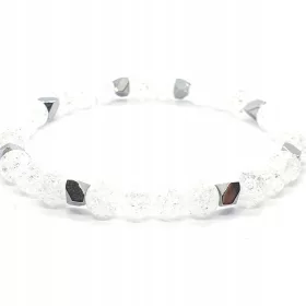    Női karkötő természetes kövek hegyikristály hematit ezüst
