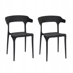  Szék X2 modern fekete székek a konyhai szalon étkező bisztró kertjéhez