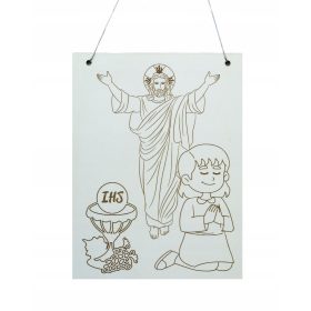    Lányáldozás Nagy, fából készült képes ajándéktárgy a szentáldozásról