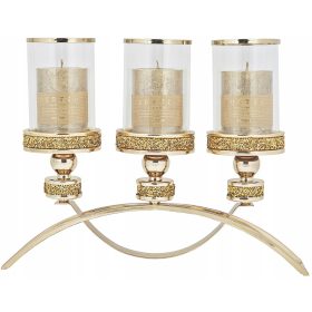 Gyertyatartó - Madex lámpás, fém, üveg, 31 cm