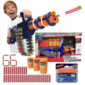    AKKUMULÁTOROS MINIGUN DART ZONE SCORPION GUN 36 ARTS 2 MAGAZINES 3 TA + Hasbro Nerf N-Strike Elite darts 30 db