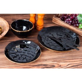   Porcelán edények - Giardino black&gold vacsoraszervíz 18 db.