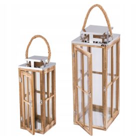    LÁMPÁK, LÁMPÁK, KERTI GYERTYAÁLLVÁNYOK, FA GYERTYA SZETT, 3 db.