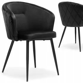   Kárpitozott szék fekete bársony bársony étkező fém padlás fém