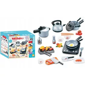    Konyhai főzőkészlet tányér vízforraló serpenyő edények késes kukta