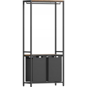   Ruhakosár - Songmics szabadon álló szennyeskosár 92l, fekete