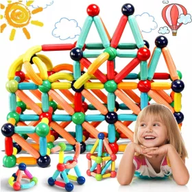    Gotel mágneses blokkok Mágneses blokkok 84 db + ÉRZÉKELŐ ANTI-STRESS JÁTÉK GYERMEKEK PUSH BUBBLE POP IT ANTI STRESSZ.