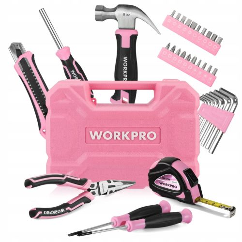  WORKPRO szerszámkészlet 35 részes rózsaszín szerszámkészlet