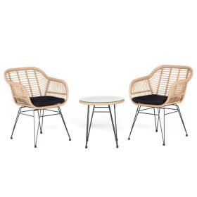    Meven Otthon és Kert Sevilla kerti bútorkészlet, barna, 3 db.