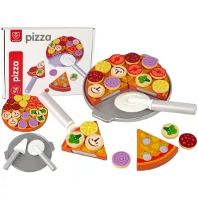   Pizza készlet fából készült kirakós fehérrépa kiegészítők