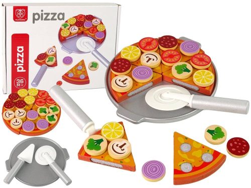  Pizza készlet fából készült kirakós fehérrépa kiegészítők